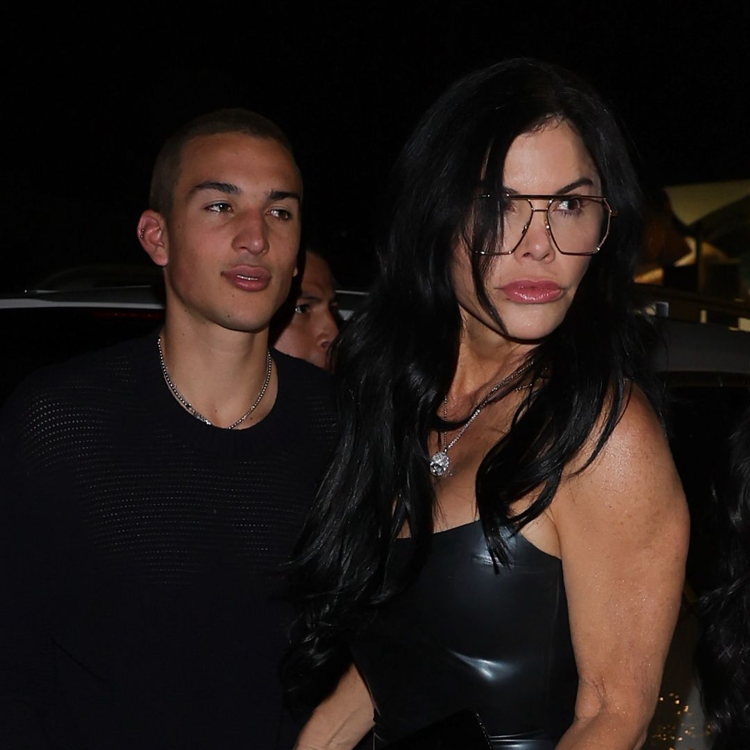 Lauren Sanchez turns head in skintight black leather minidress