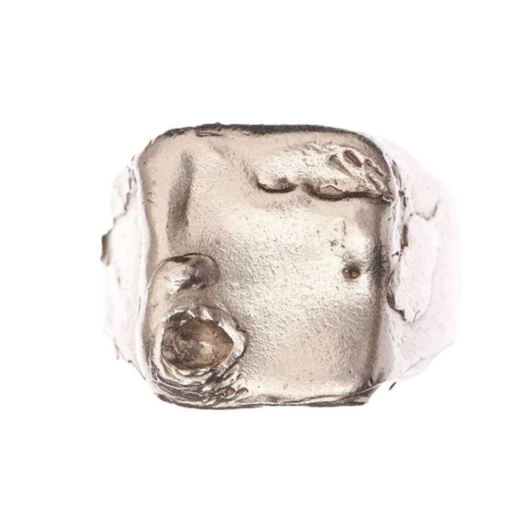 Alighieri silver molten signet ring 