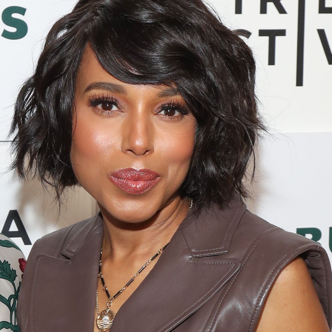 Kerry Washington shows off new short wavy bob haircut in stylish leather outfit in New York