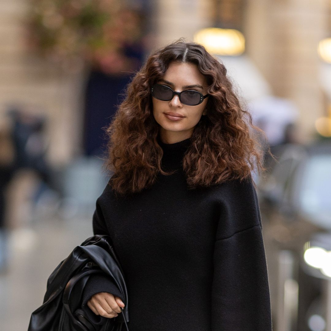 Emily Ratajkowski nails a new hairdo and the 'no trousers' trend at Paris Fashion Week