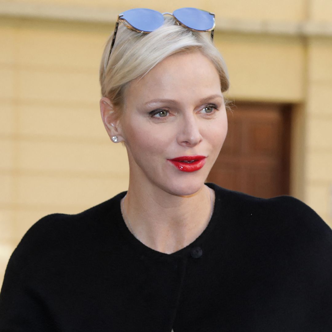 Princess Charlene of Monaco channels Barbie in waist-cinching gingham suit