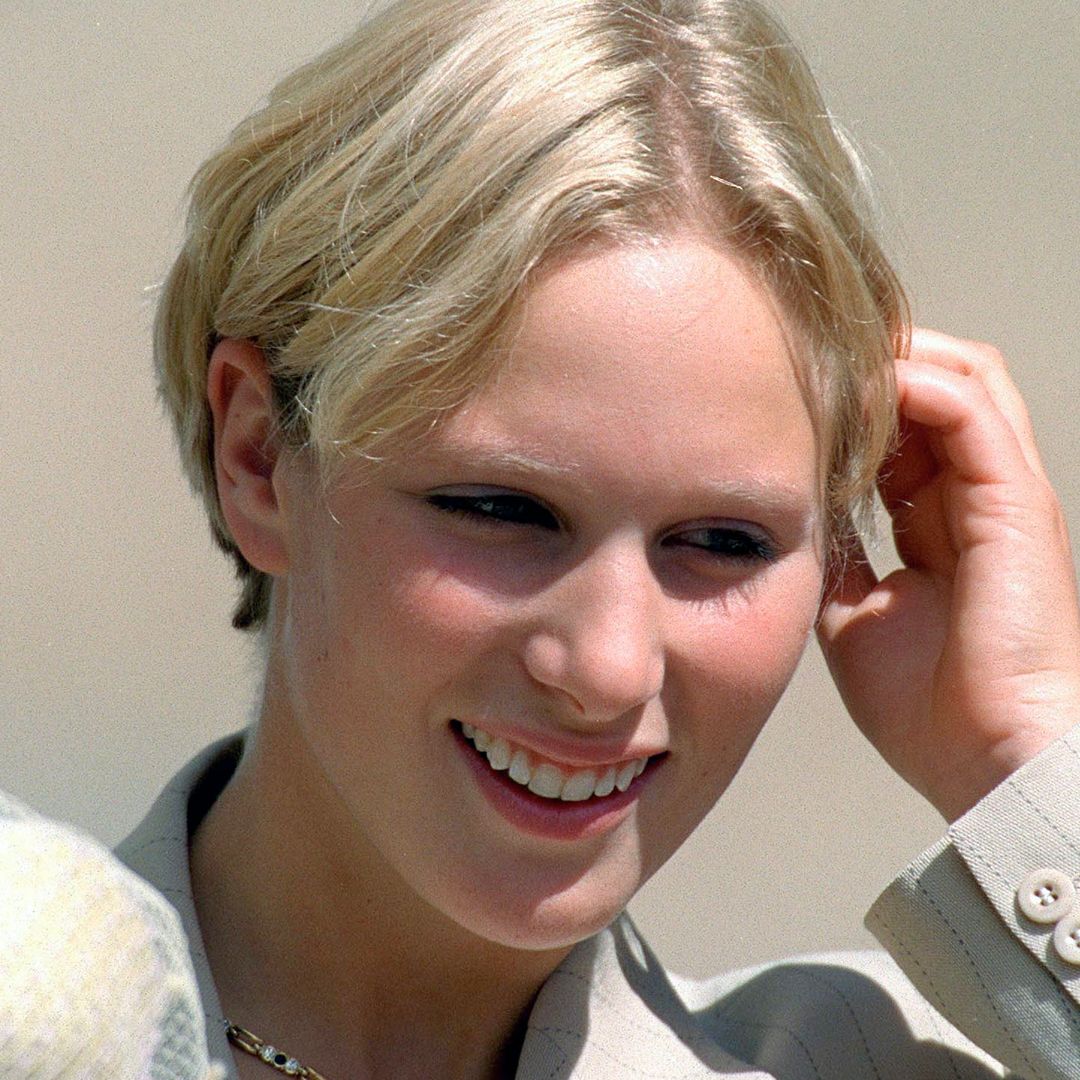 Teenage Zara Tindall models pixie cut and swathes of velvet in glamourous wedding ball gown