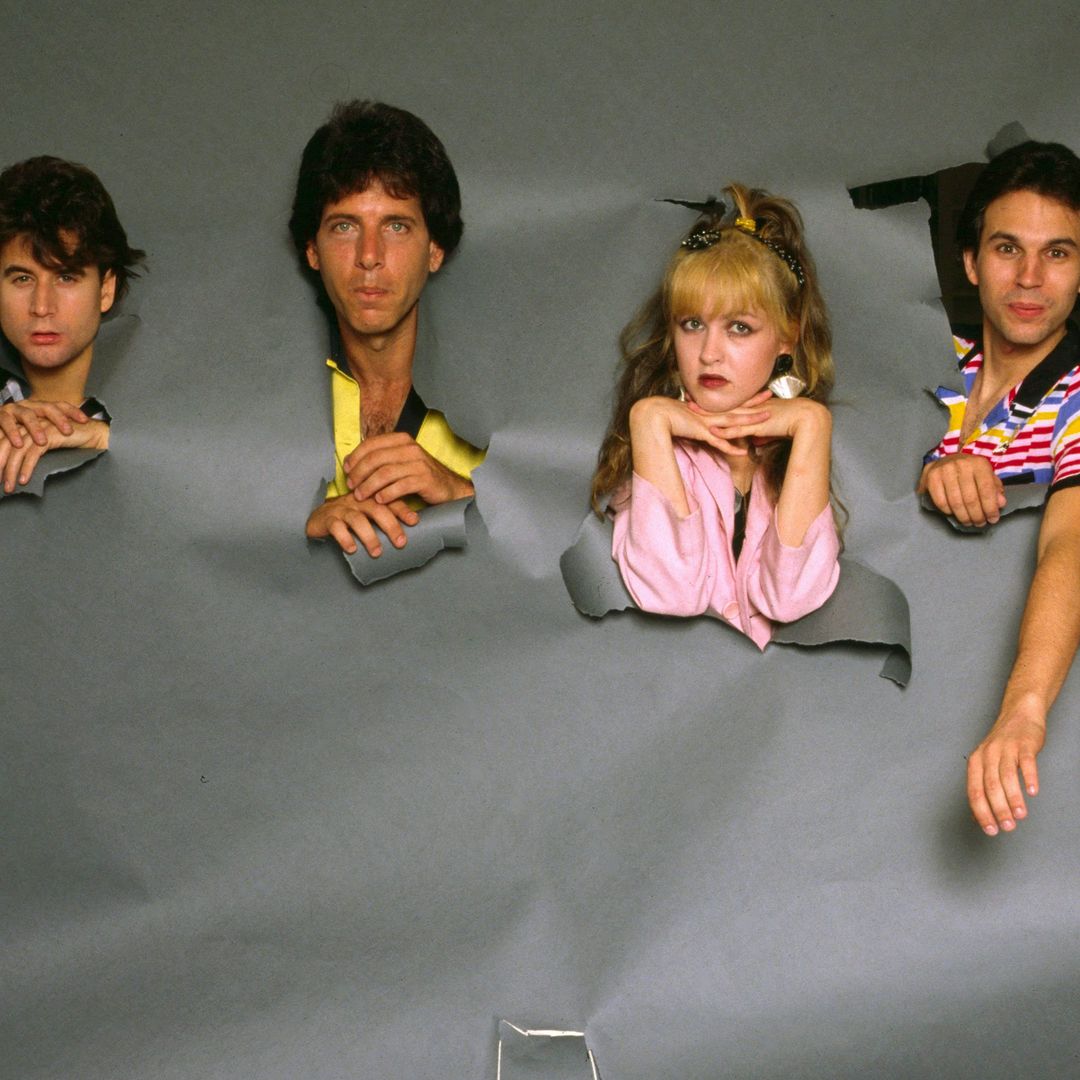 Posed shot of the band Blue Angel featuring Cyndi Lauper i(centre) in New York in 1980