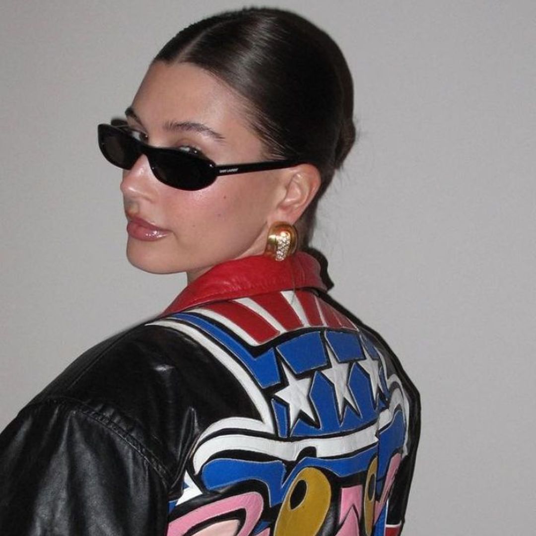 Hailey Bieber proves the motorcycle jacket is still trending in 2023