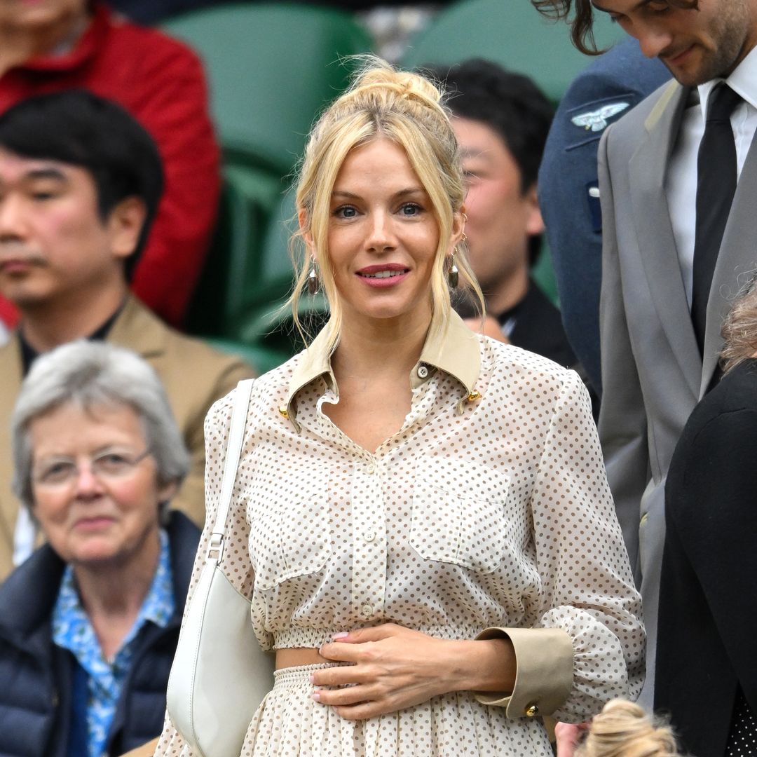 Sienna Miller serves Wimbledon elegance in Prada crop top and skirt set