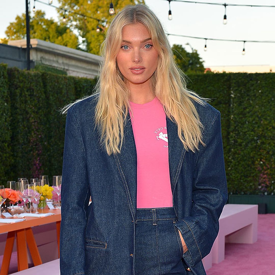 Get the look: Elsa Hosk's off-duty double denim suit co-ord