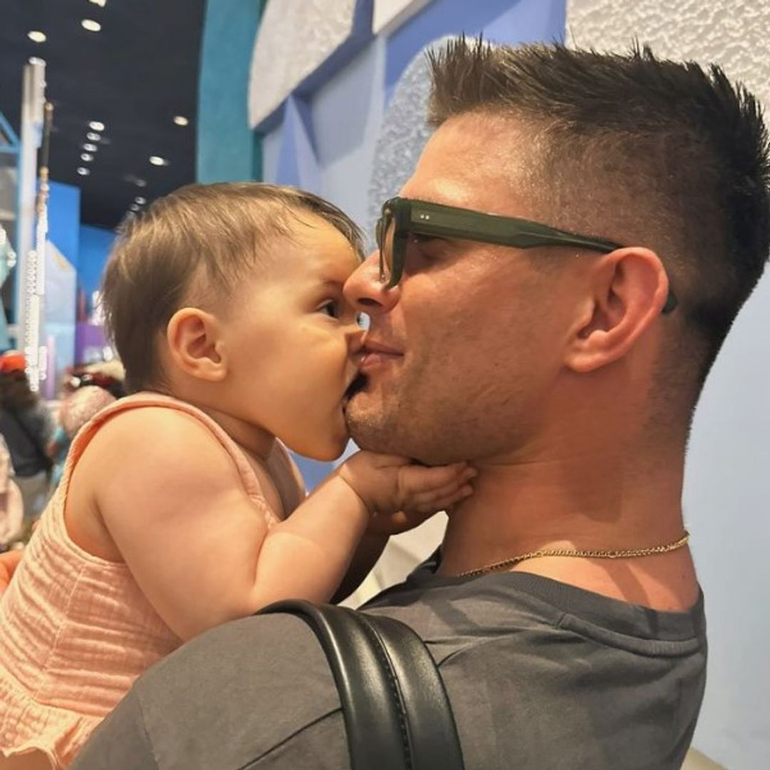 Strictly star Aljaz Skorjanec's baby girl Lyra cutely babbles with hairdo just like her dad's - watch