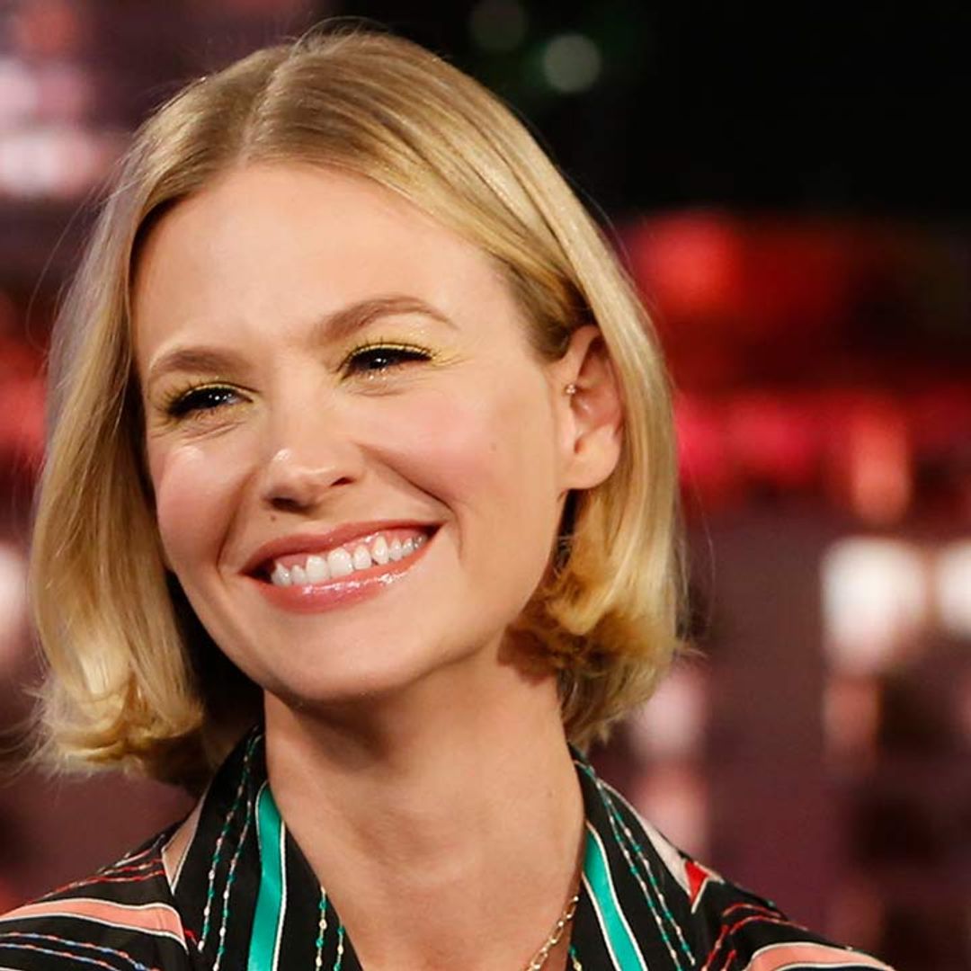 January Jones twins with lookalike sister in daring animal print in gorgeous poolside photo