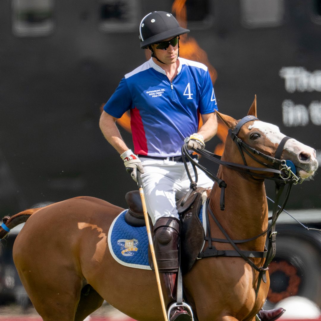 Prince William cheered on by cousin Peter Phillips and girlfriend Harriet Sperling at the polo