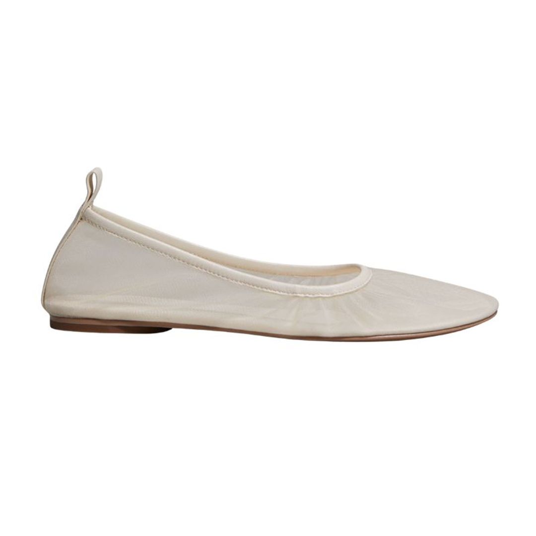 White mesh ballet flats 