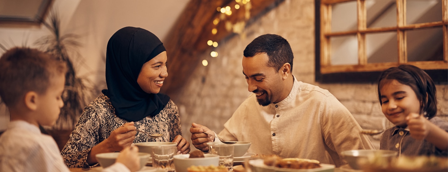 Muslim family celebrating Ramadan