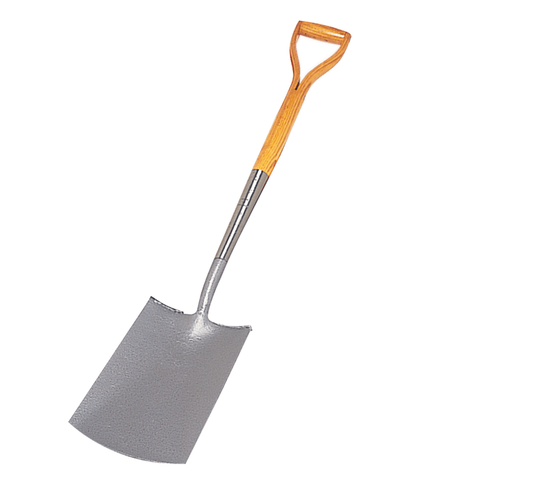 Garden spade with wooden handle