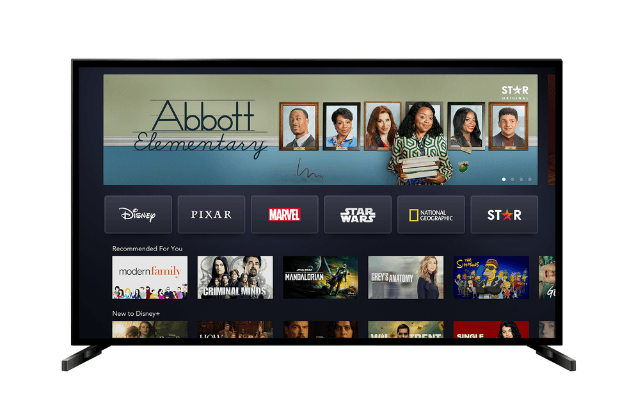 Disney Plus streaming service on a smart TV.