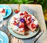 A plate serving Eton mess cheesecake