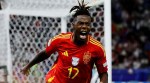 Nico Williams celebrates scoring Spain's first goal in the Euro 2024 final against England. (Reuters)