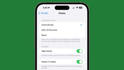 standby display settings ios 17 1