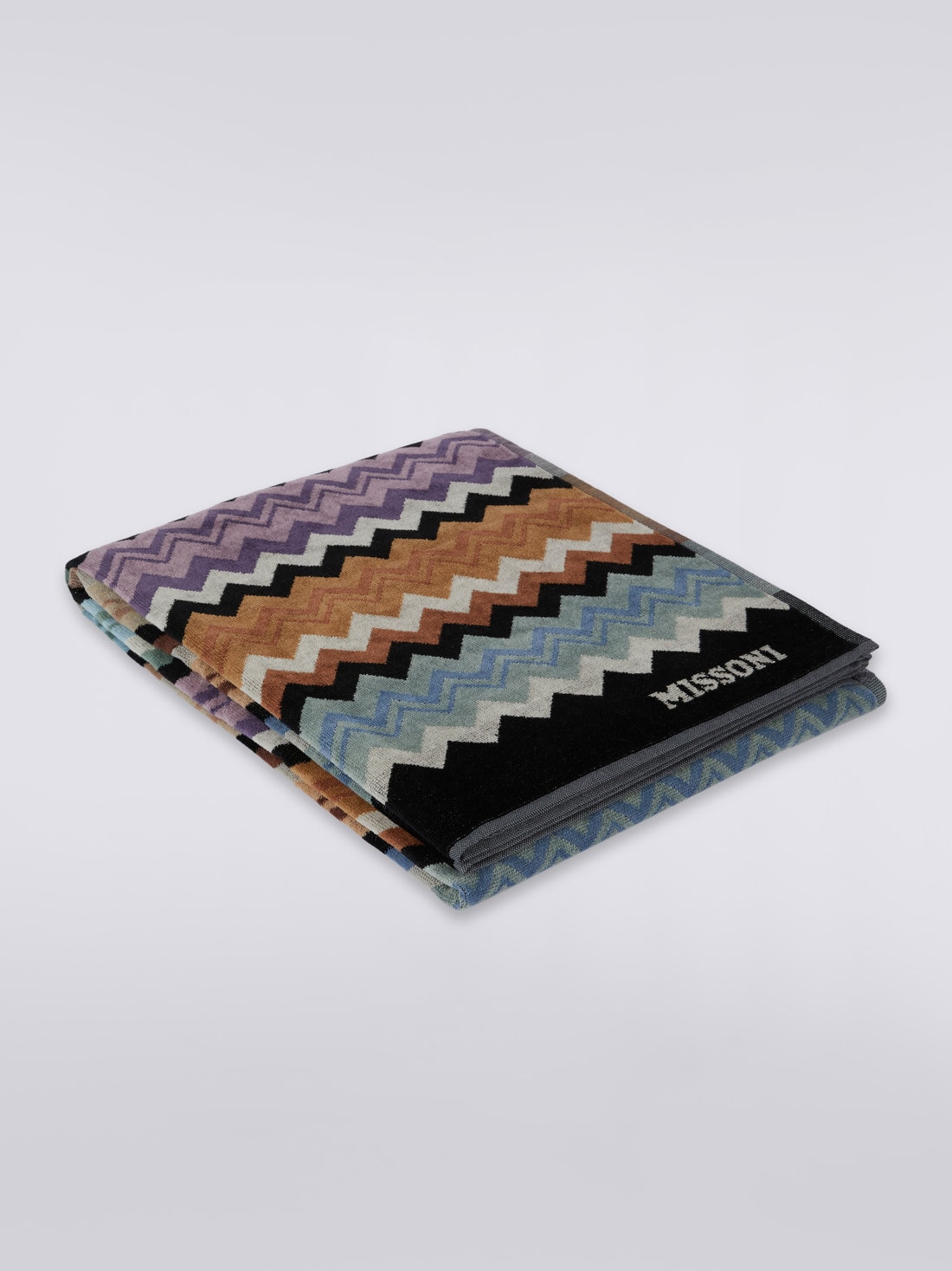 Adam beach towel 100x180 cm cotton terry zigzag, Multicoloured  - 8051275496120 - 0