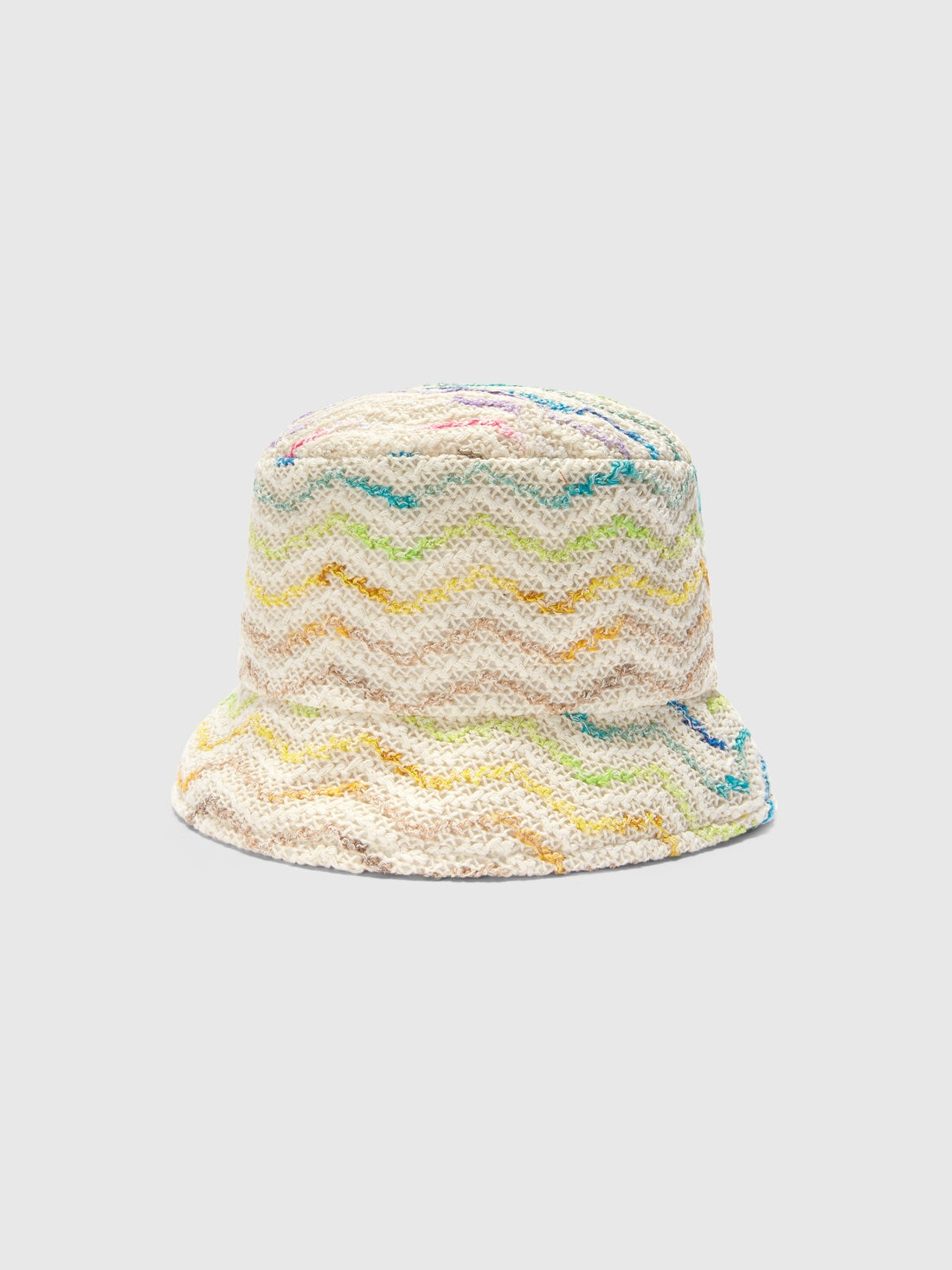 Gorro de pescador de punto en mezcla de algodón con estampado de espigas, Multicolor  - 8053147140735 - 0