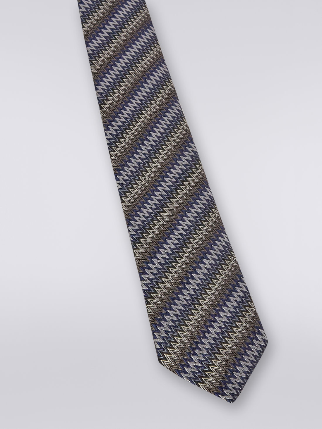 Zigzag silk tie, Multicoloured  - 8051575919954 - 2