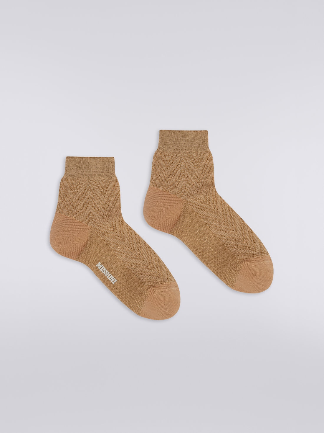 Zigzag modal short socks with lurex, Multicoloured  - LS23WS0UBV00DCSM67U - 0