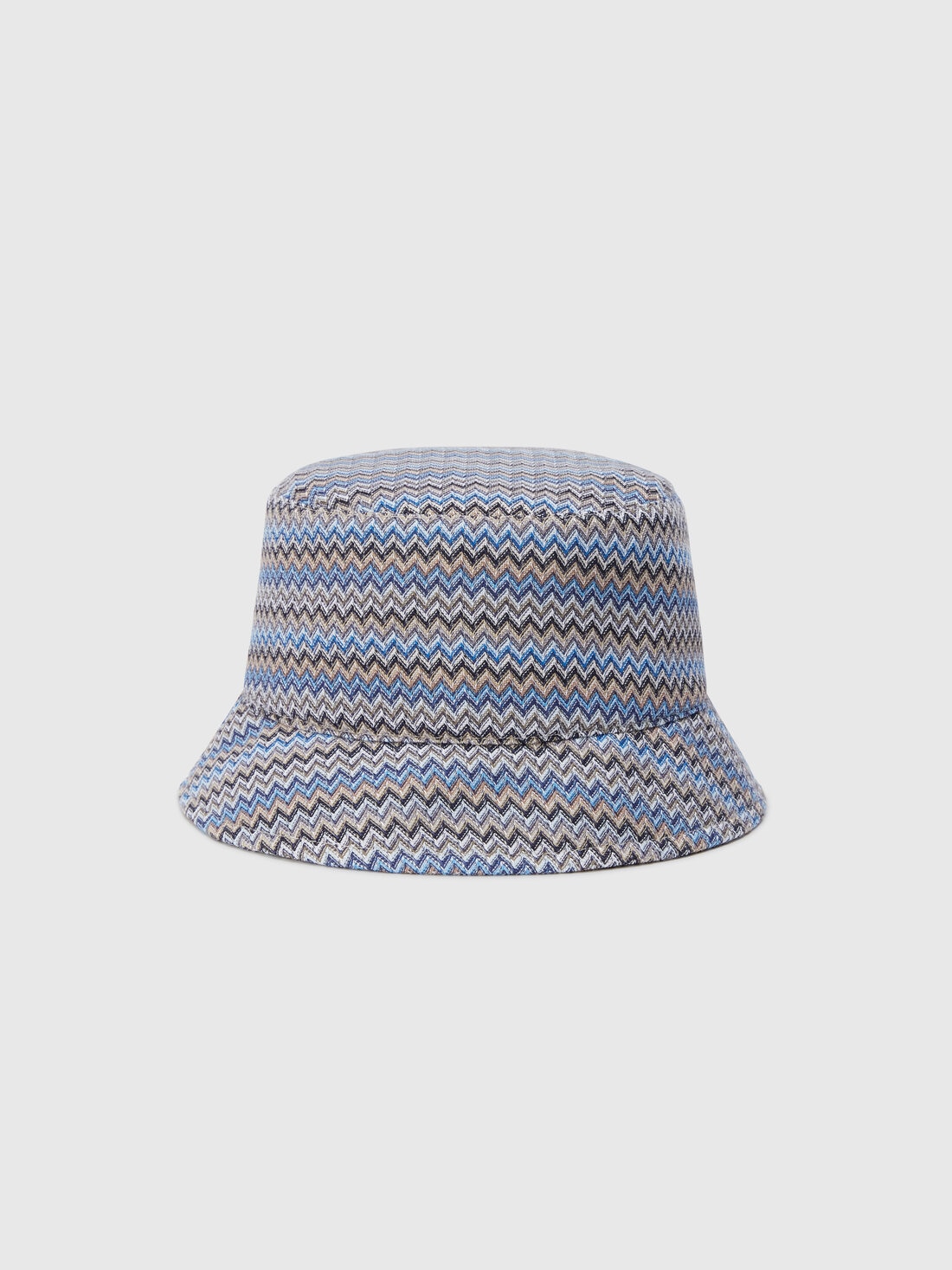 Bucket hat in viscose and cotton with zigzag pattern, Multicoloured  - 8053147141299 - 0