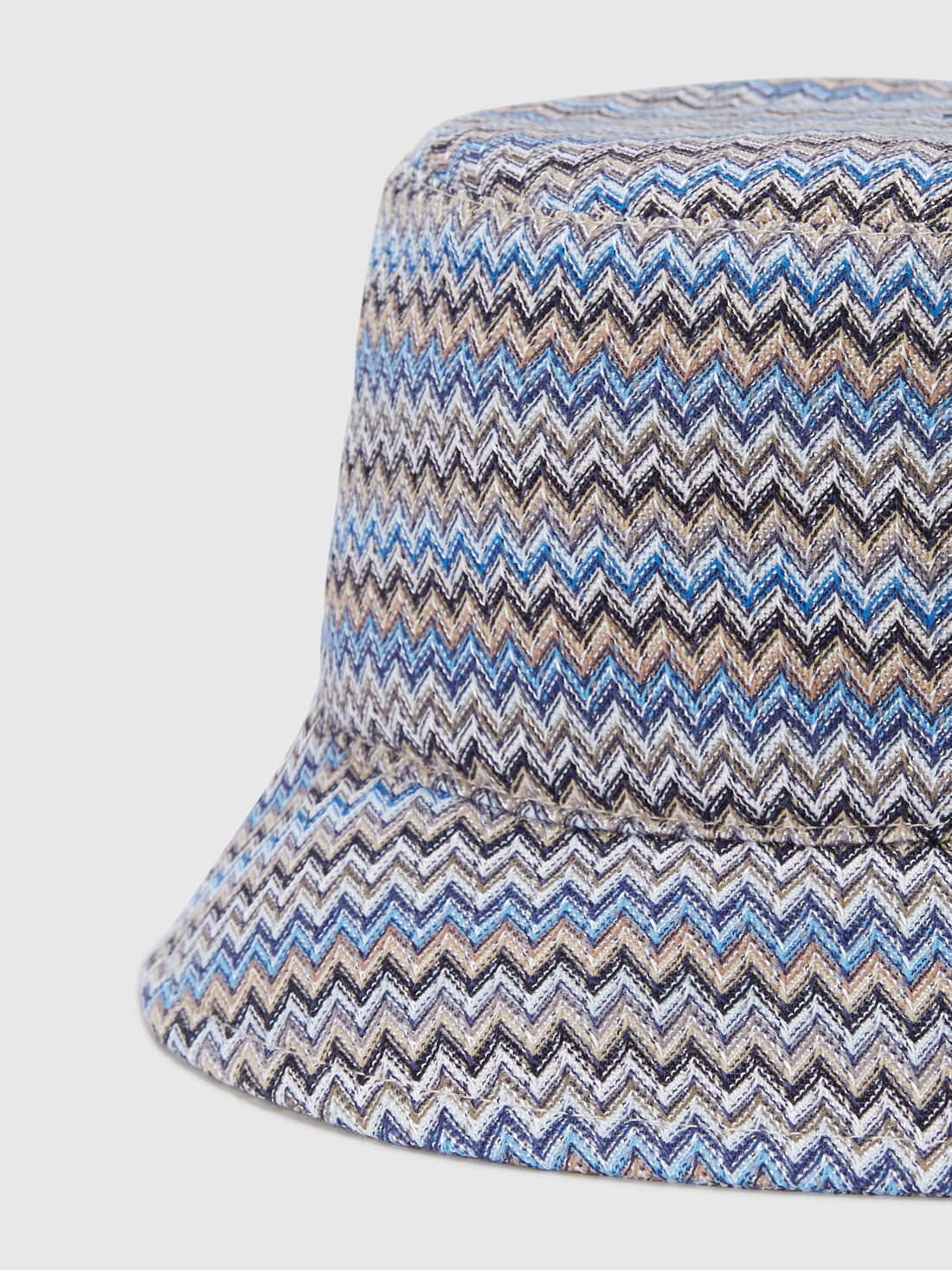 Bucket hat in viscose and cotton with zigzag pattern, Multicoloured  - 8053147141299 - 1