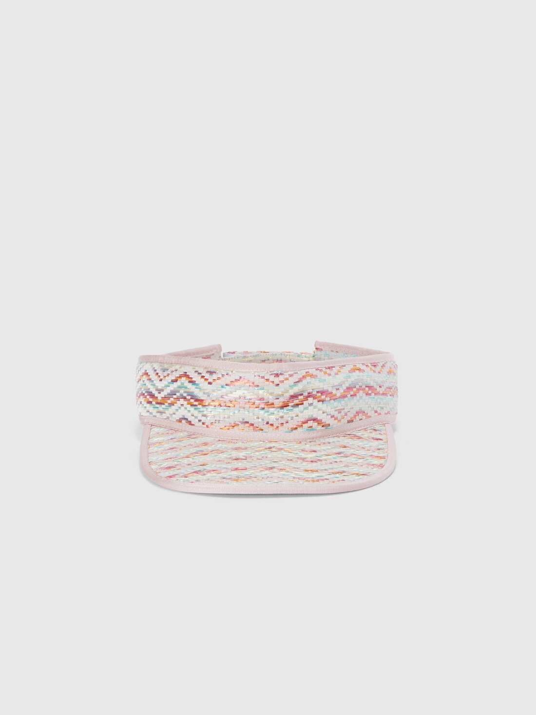 Hat with visor in viscose and cotton chevron, Multicoloured  - 8053147142449 - 0