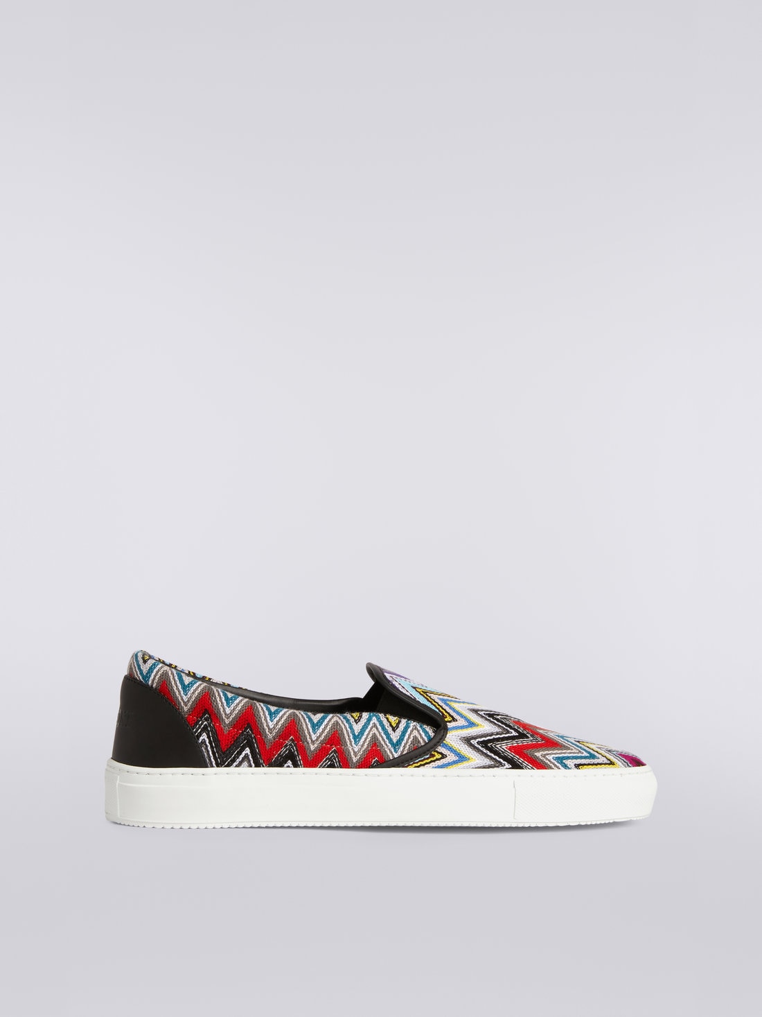 Slip-on trainers with multicoloured zigzag upper, Multicoloured  - OS23SY00BR00KISM8LJ - 0