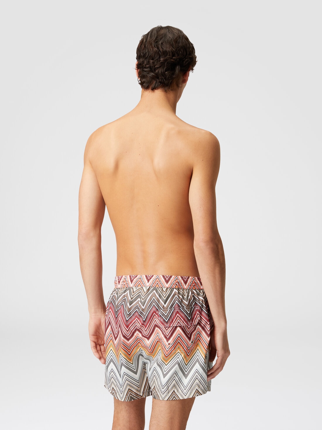 Swimming trunks with large zigzag print, Multicoloured  - US24SP00BW00S3SM992 - 2