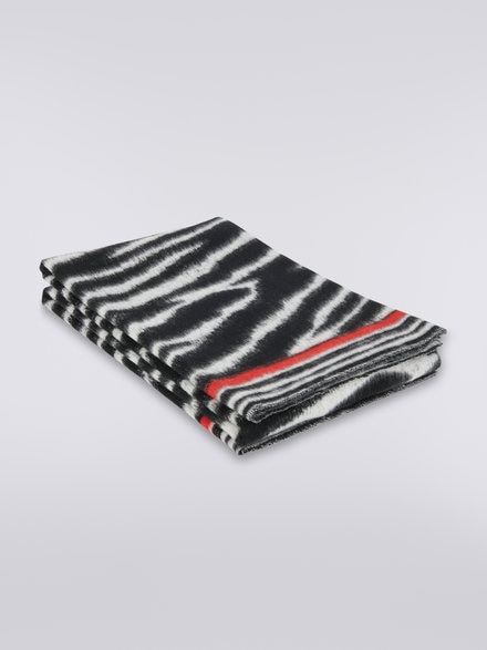 Cleopatra 130x190 cm plaid blanket in animalier wool, Black & White - 1C3PL99008601