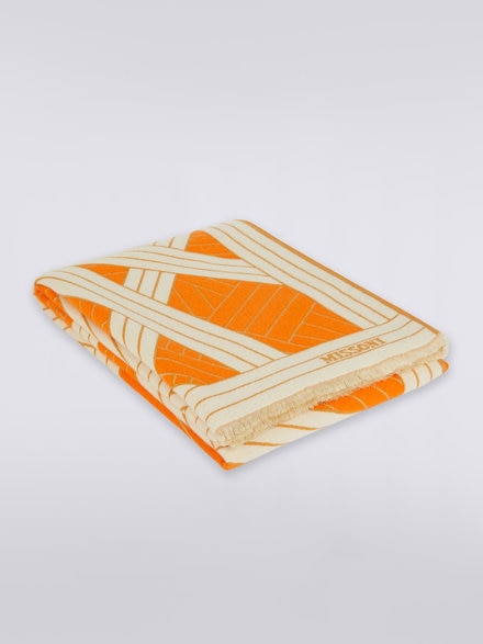 Manta Nastri 135×190 cm en lana, cachemira y seda, Naranja - 1C3PL99009591