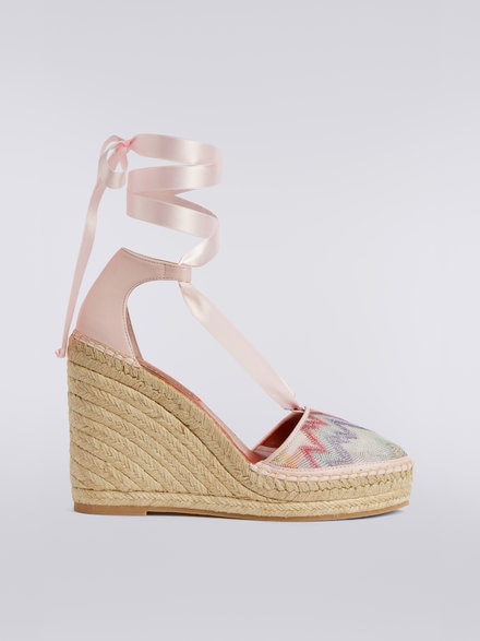 Espadrilles with lurex fabric wedge, Multicoloured  - AC23SY03BR00JHSM8NN