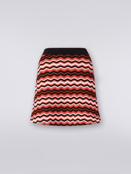 Minifalda de punto zigzag, Multicolor  - DS24SH0RBK034FSM9AM