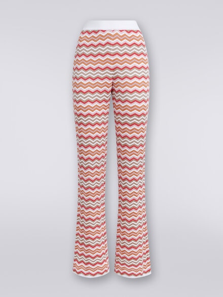 Pantalones de punto de algodón y viscosa zigzag, Multicolor  - DS24SI0NBK034FSM9AN