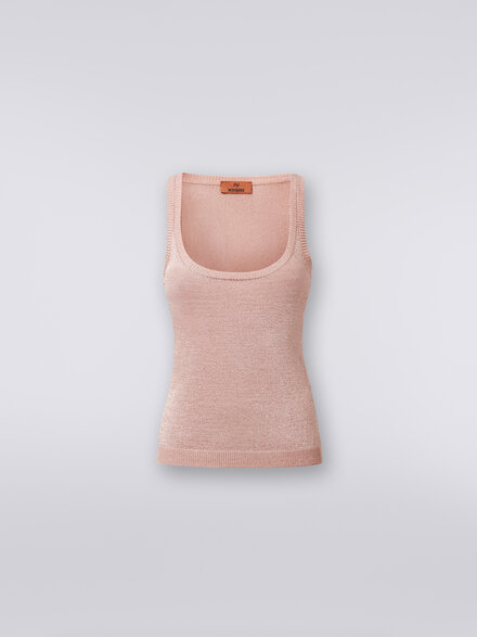 Tank top in viscose blend with lurex , Pink   - DS24SK0SBK033DL300D