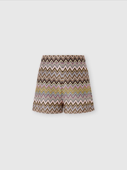 Zig zag viscose shorts, Multicoloured  - DS24WI0FBR00YESM9EJ