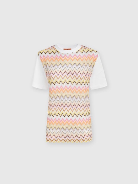 Camiseta de punto de algodón con inserciones de chevron, Multicolor  - DS24WL0ABJ00L9S01CM