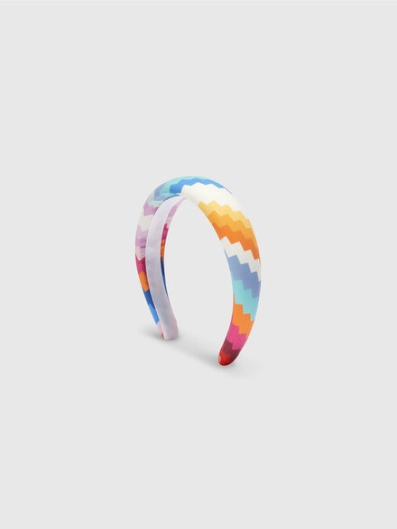 Hair band in zigzag fabric, Multicoloured  - KS24SS03BV00FVSM923