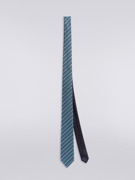 Corbata de seda en zigzag, Multicolor  - LS23WS0GBV00DBSM67S