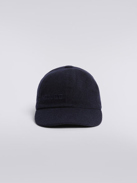 Cashmere hat with visor and logo, Multicoloured  - LS23WS1EBV00EMSM67U