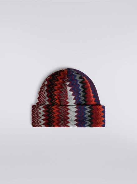 Beanie in misto lana zig zag, Multicolore  - LS23WS1IBV00EMSM67U