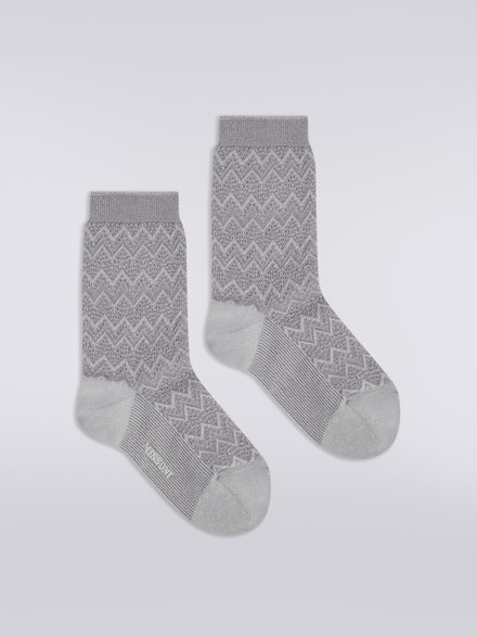 Socken aus Viskose und Nylon mit Zickzackmuster, Mehrfarbig  - LS23WS3HBV00ENSM67V