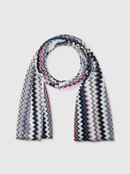 Écharpe en maille de coton à chevrons, Multicolore  - LS24SS1EBV00FTSM67U