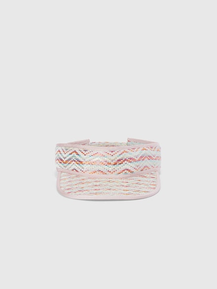 Hat with visor in viscose and cotton chevron, Multicoloured  - LS24SS1OBV00FUSM67U