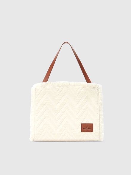 Totebag aus Chevron-Mischbaumwolle, Braun - LS24SX03BV00G0S80C3