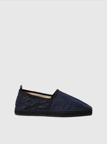 Espadrilles in tessuto zig zag, Blu Navy  - LS24SY01BV00FZS30DP