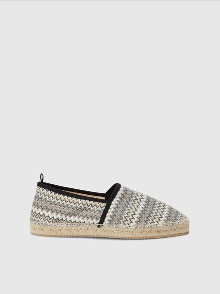 Espadrilles in zigzag fabric, Green  - LS24SY01BV00FZS613E