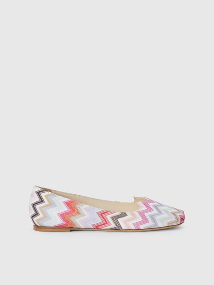 Ballerinas in chevron fabric, Pink   - LS24SY04BV00FYS30DR