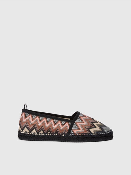 Espadrilles with chevron fabric upper, Black    - LS24SY08BV00FYS91KO