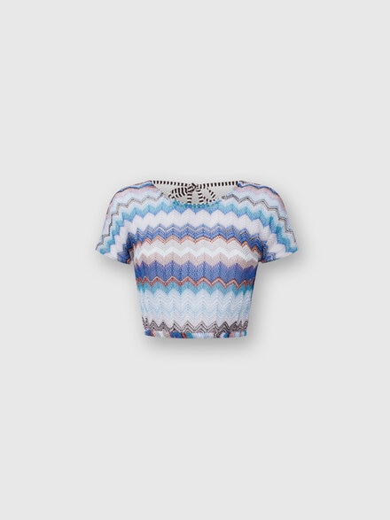 Crop top en crochet à dos nu, Multicolore  - MS24SK03BT006VS72DX